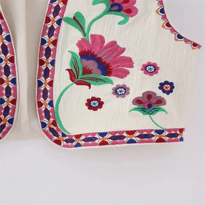Embroidered Sleeveless Vest