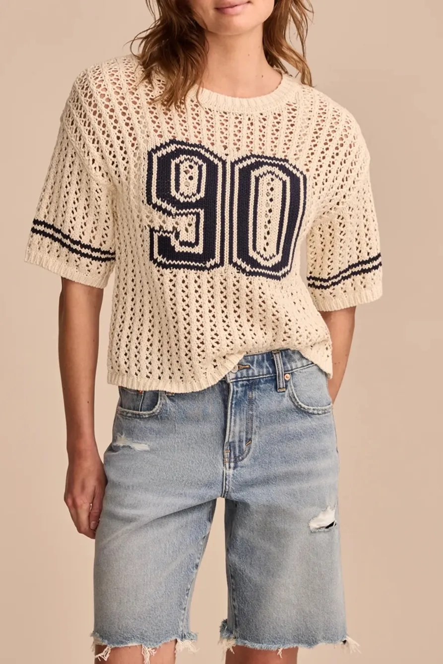 Crew Neck Varsity Mesh Tee