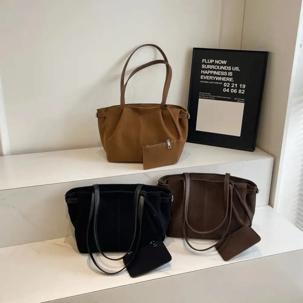 Urban-Inspired PU Suede Tote Bag Minimalist Chic