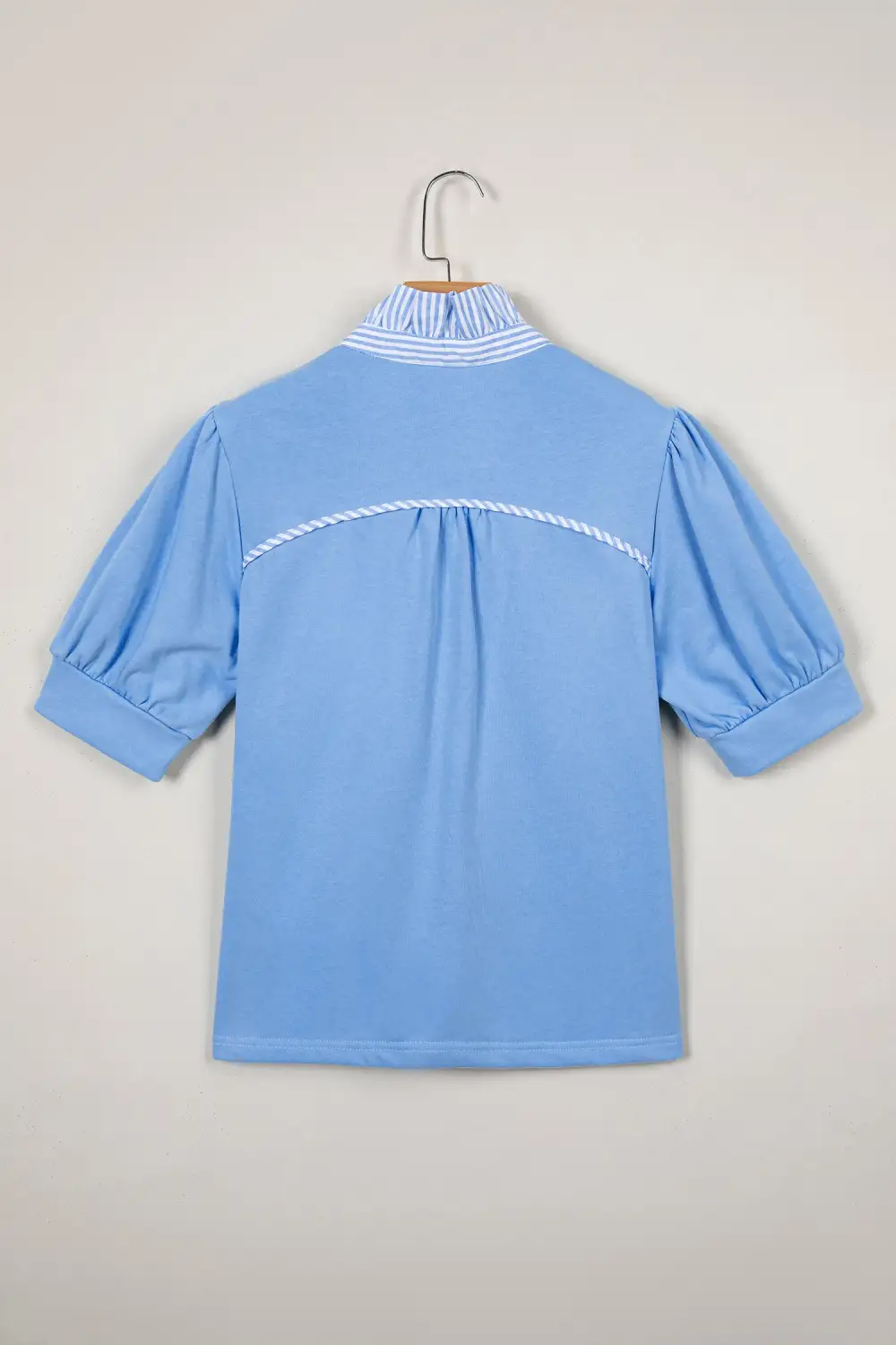 Striped Frilled Collared Blouse