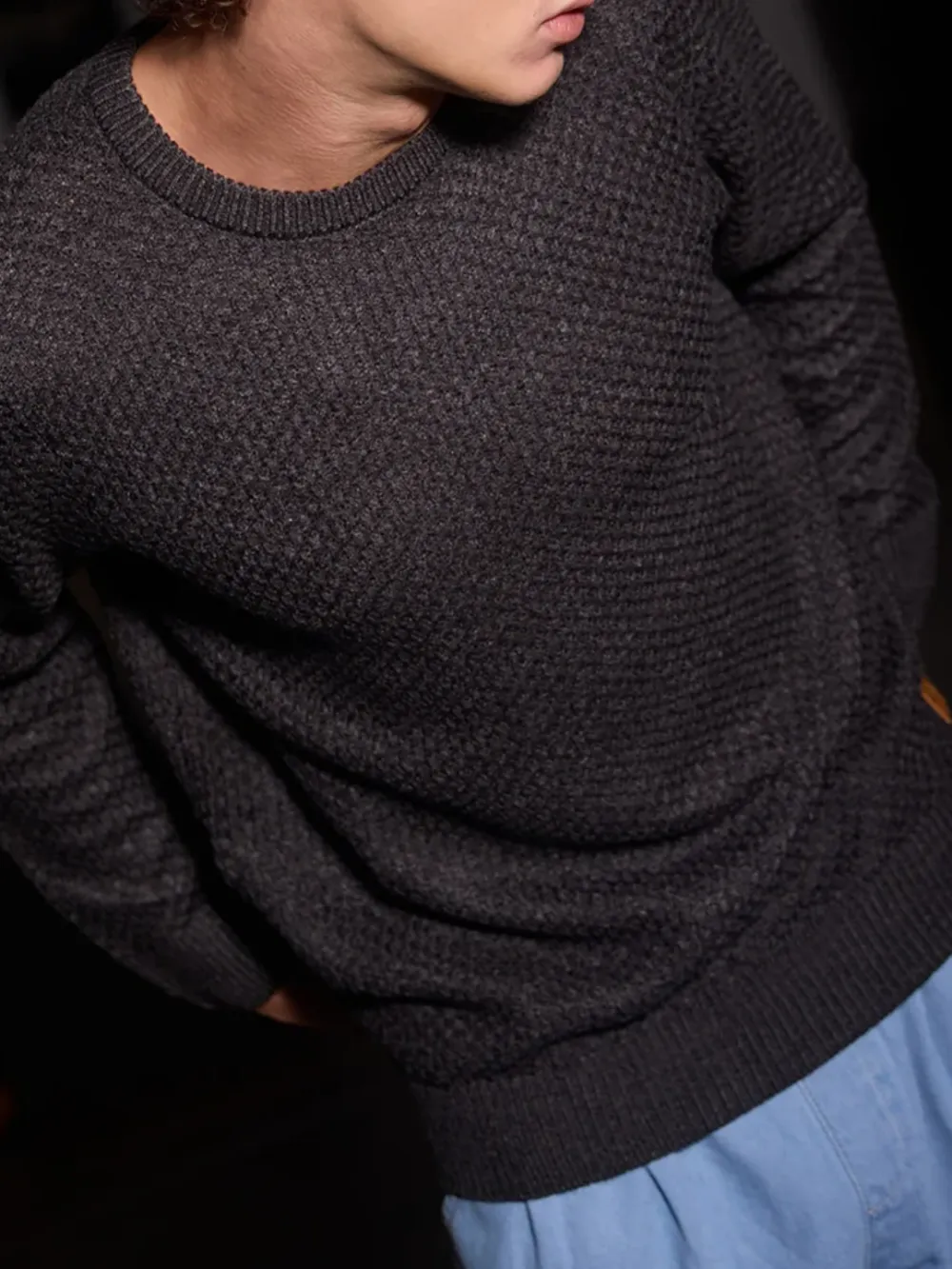 Black Knitted Pullover Sweater