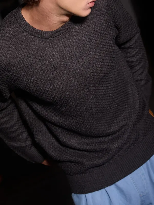 Black Knitted Pullover Sweater