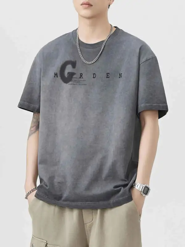 Casual Letter Round Neck Short Sleeve T-Shirt