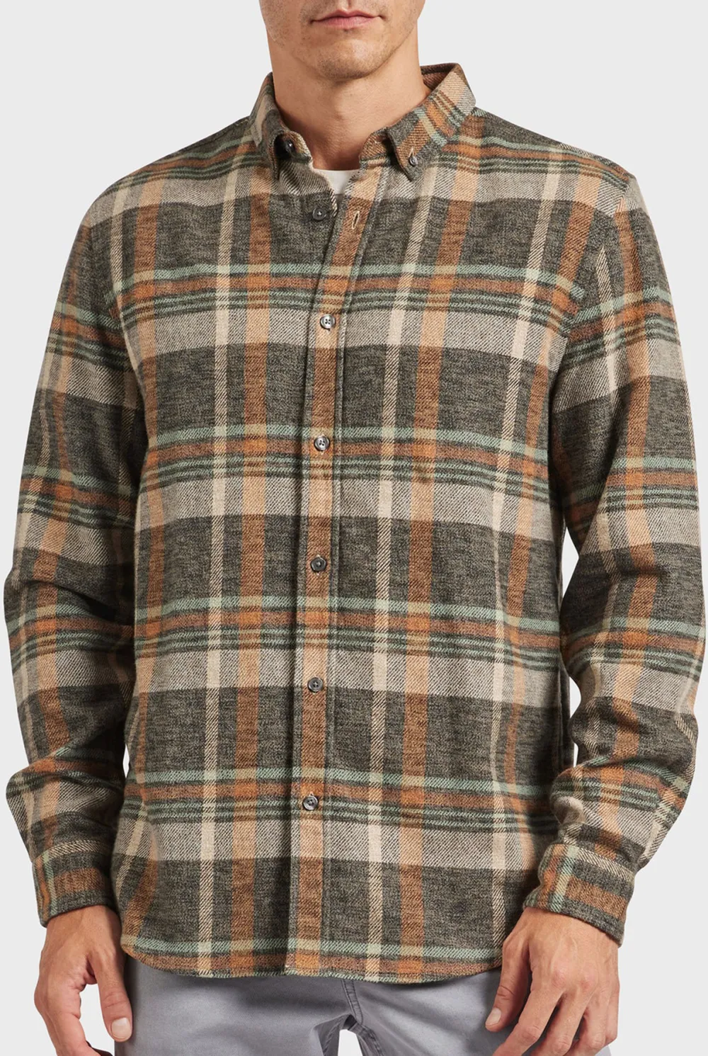 Titanium grey Plaid Flannel Shirt