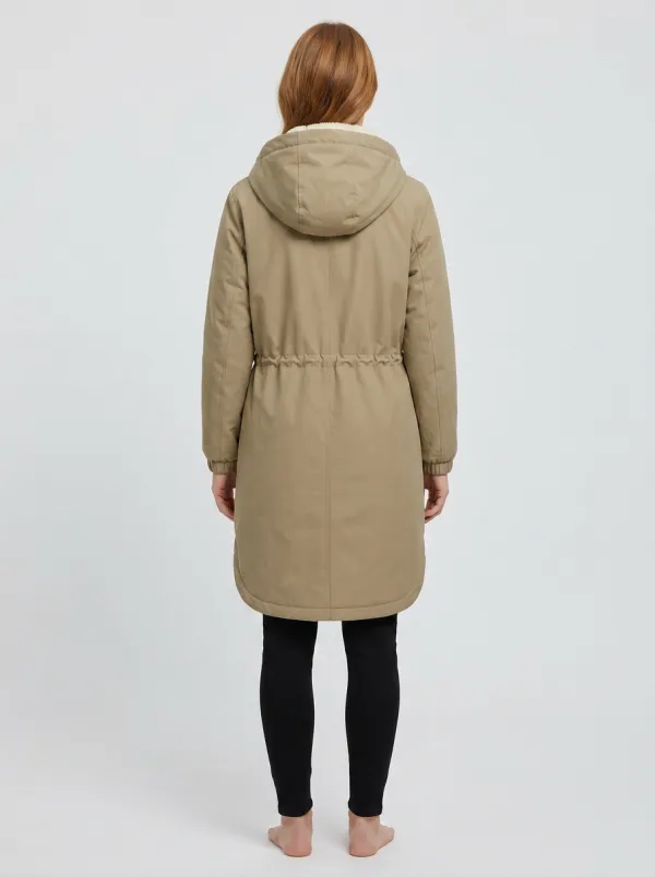Versatile-Layer Fleece-Lined Hooded Long Parka Coat