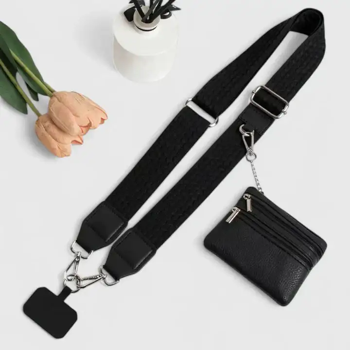 Wide Strap Twill Handbag