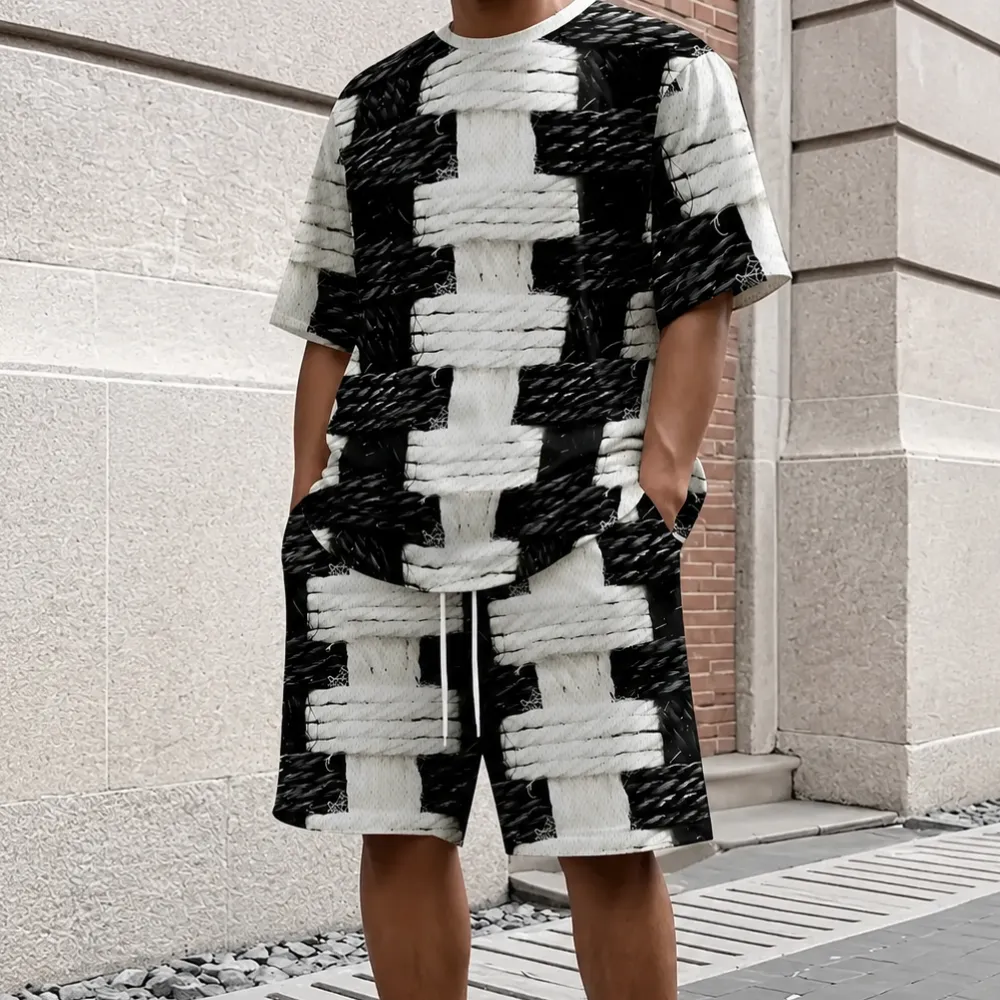 Abstract Geometric Shirt And Shorts Set