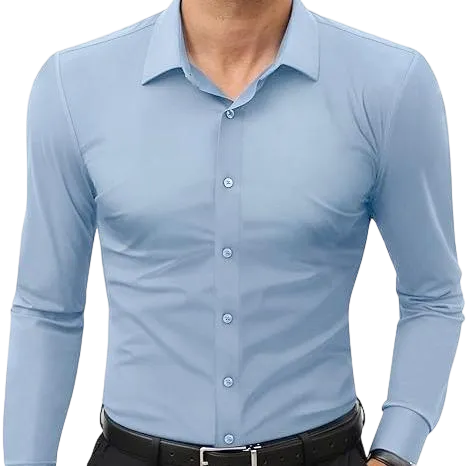 Men's quick-drying, breathable, wrinkle-resistant, slim-fit, super stretch shirt