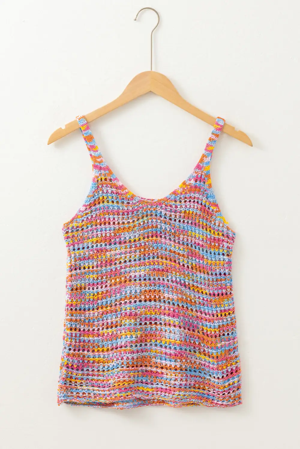 Color Contrast Crochet Relaxed Sweater Vest