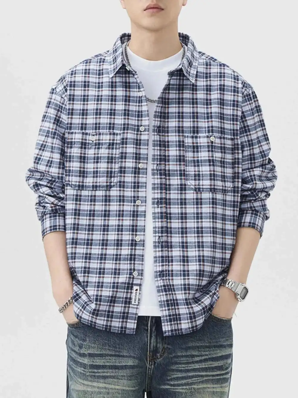 Plaid Button Up Long Sleeve Shirt