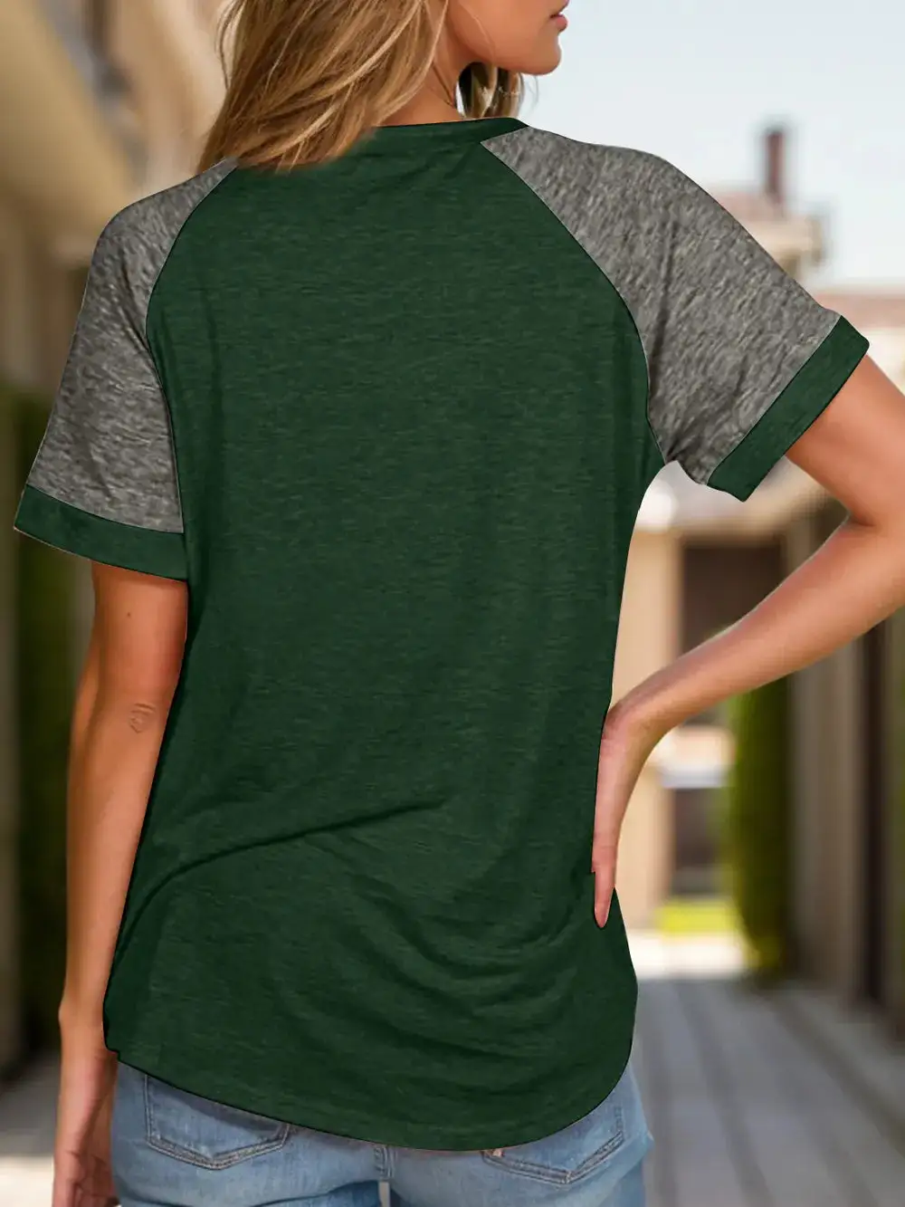 Everyday Contrast Round Neck Short Sleeve T-Shirt