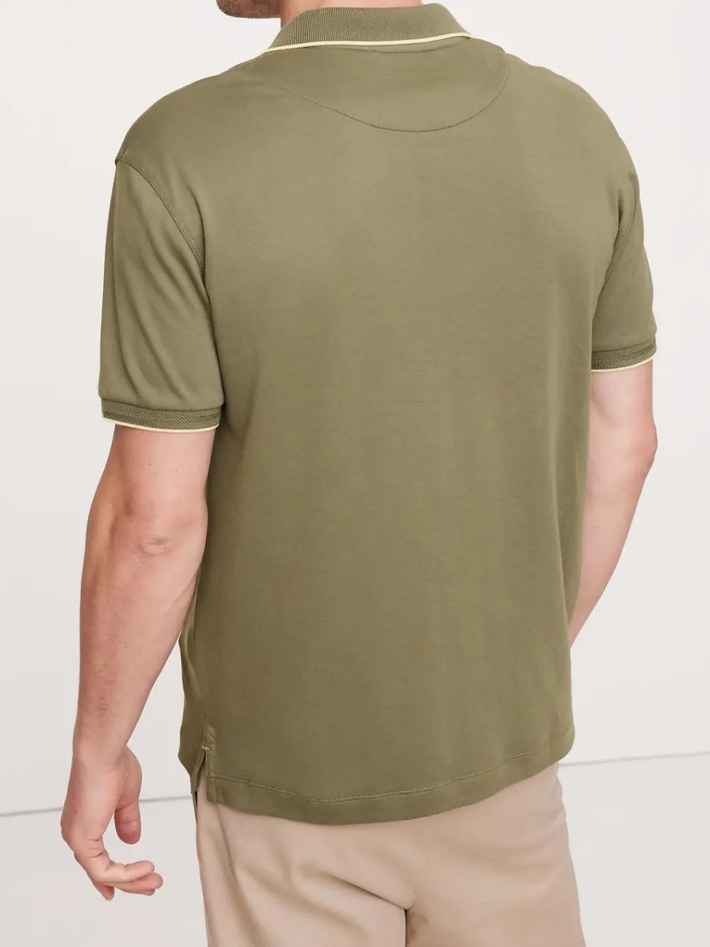 Men's Cotton Dark Cypress Green Contrast Polo Shirt