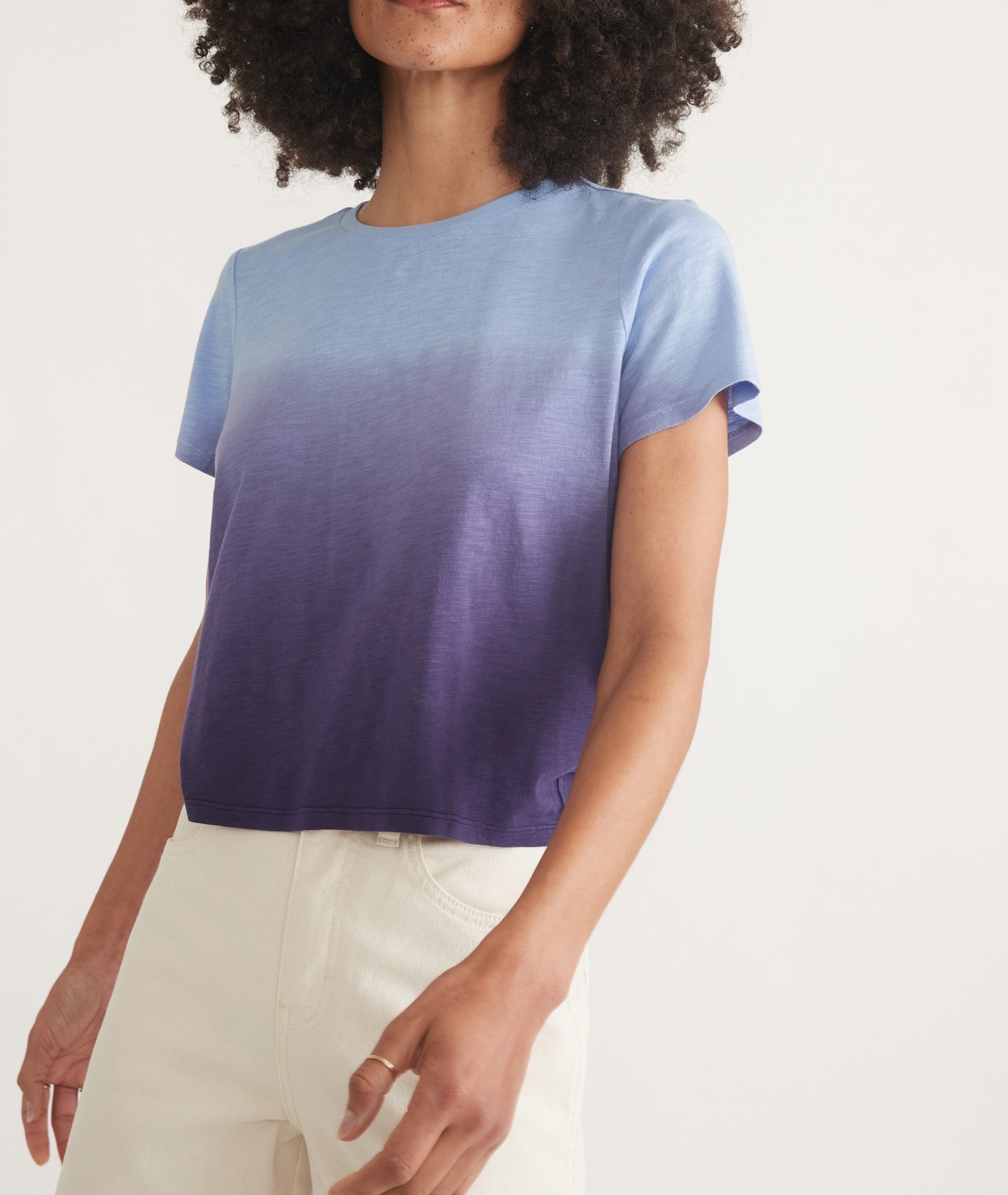 Short Sleeve Ombre Effect Top