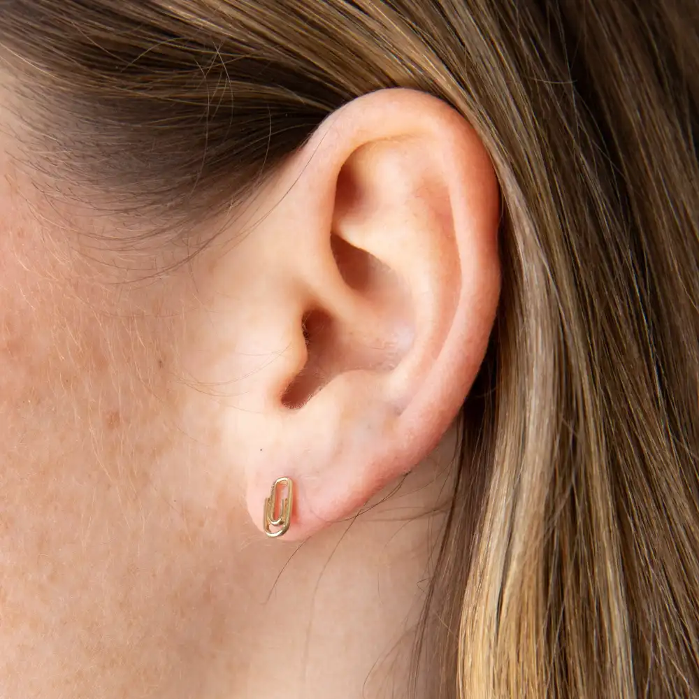 Paperclip Stud Single Earring