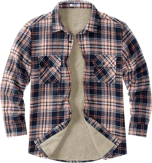 Men’s Sherpa Lined Flannel Shirt Jacket – Warm. Rugged. Ready for Anything.