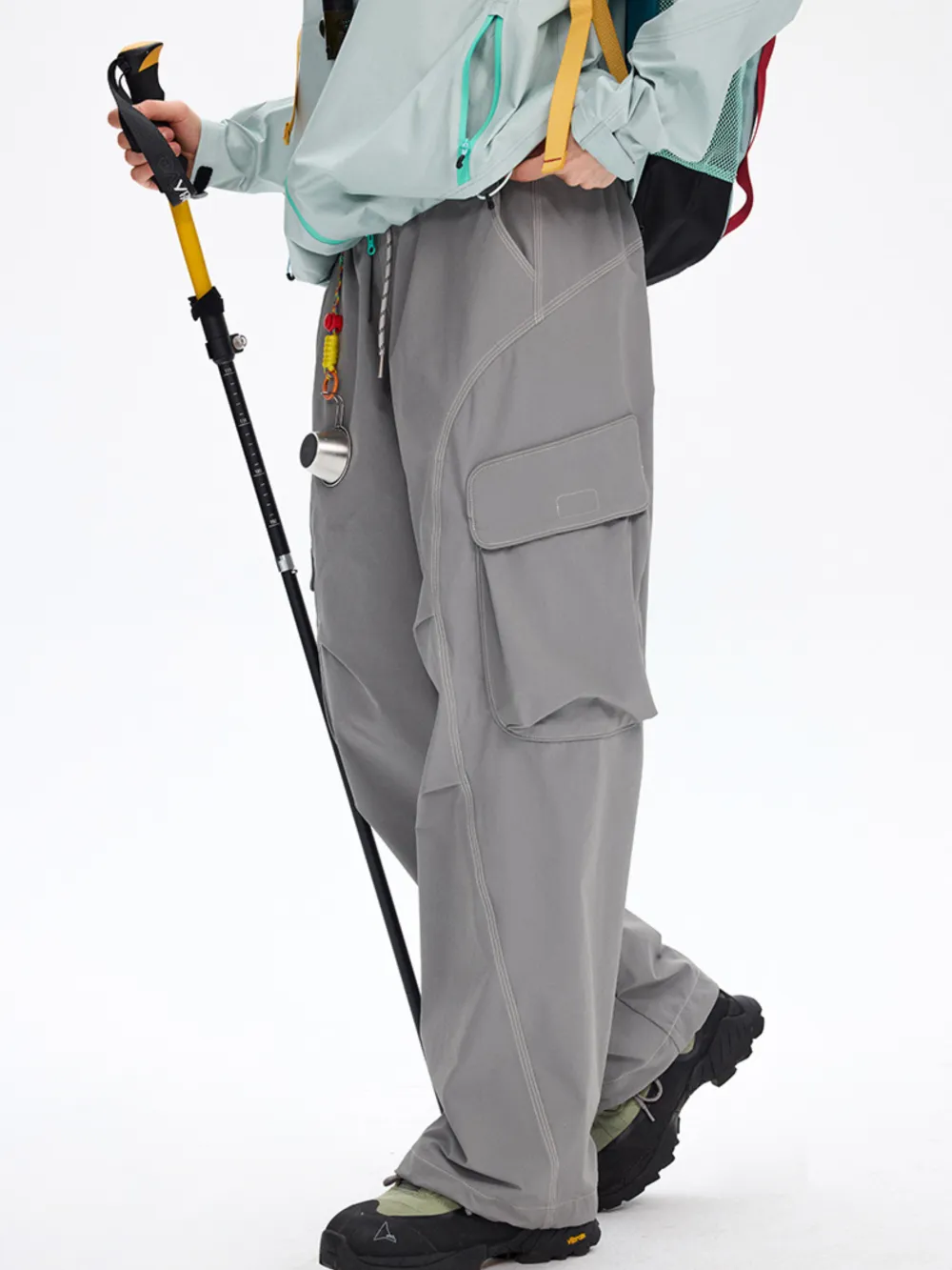 Water-Resistant Drawstring Reflective-Detail Cargo Pants