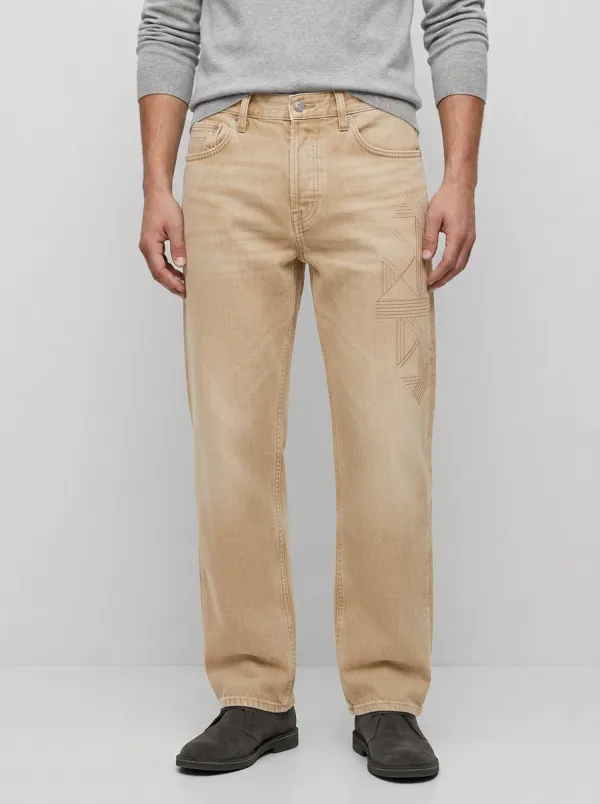 Geometric Washed Jeans