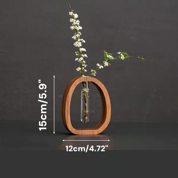 🌿✨Solid Wood Glass Vase