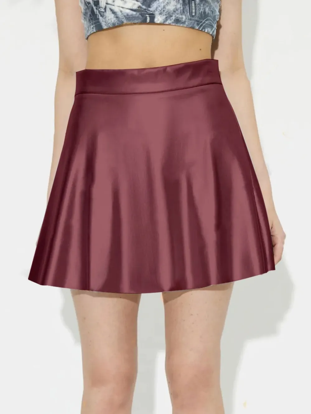 Natural Ruched Mini Skirt