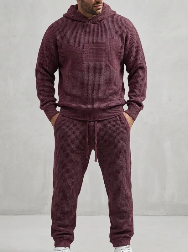 Refined Everyday-Look Men's Knit Sweater Tracksuit Set