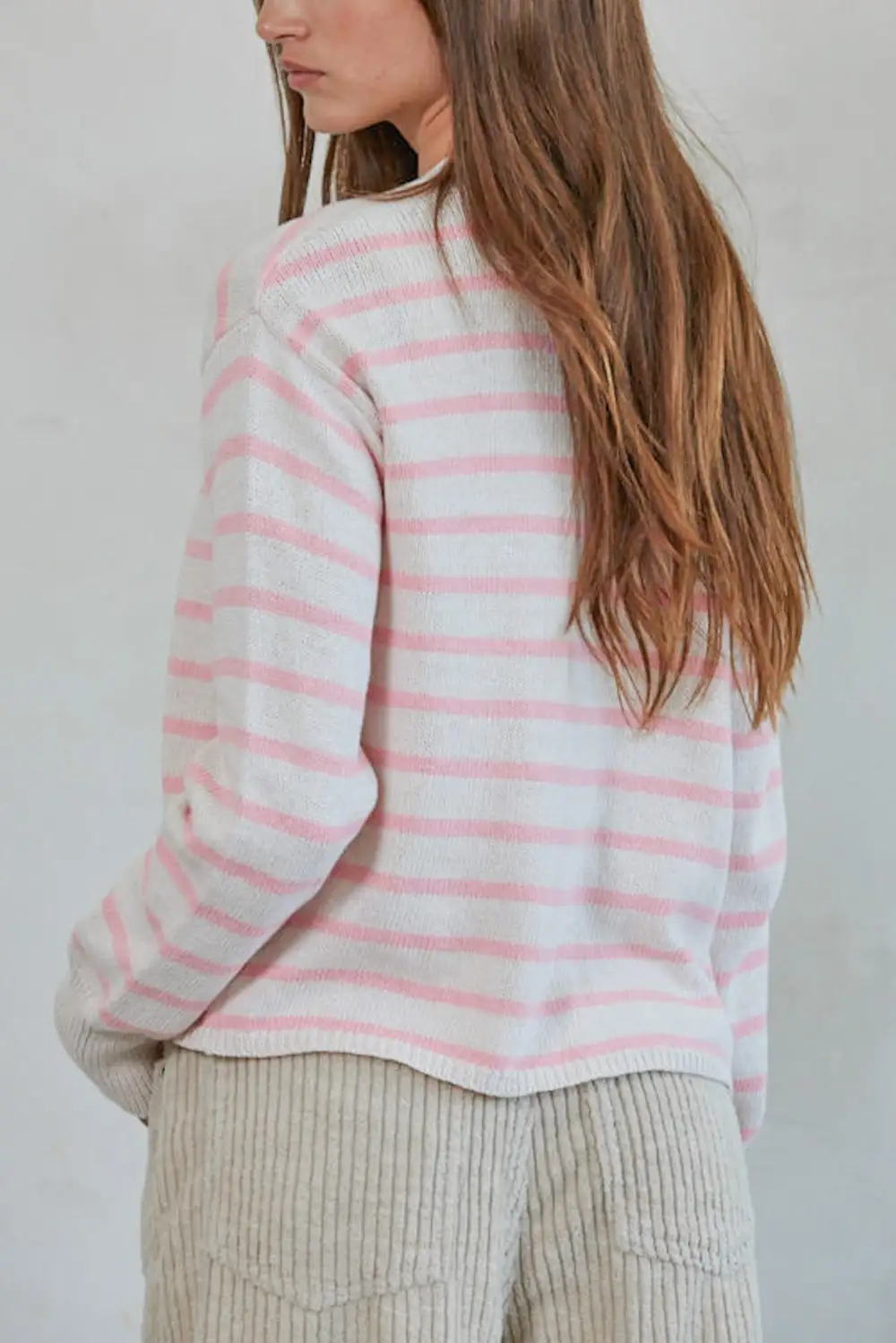 Comfort Fit Knit Striped Cardigan