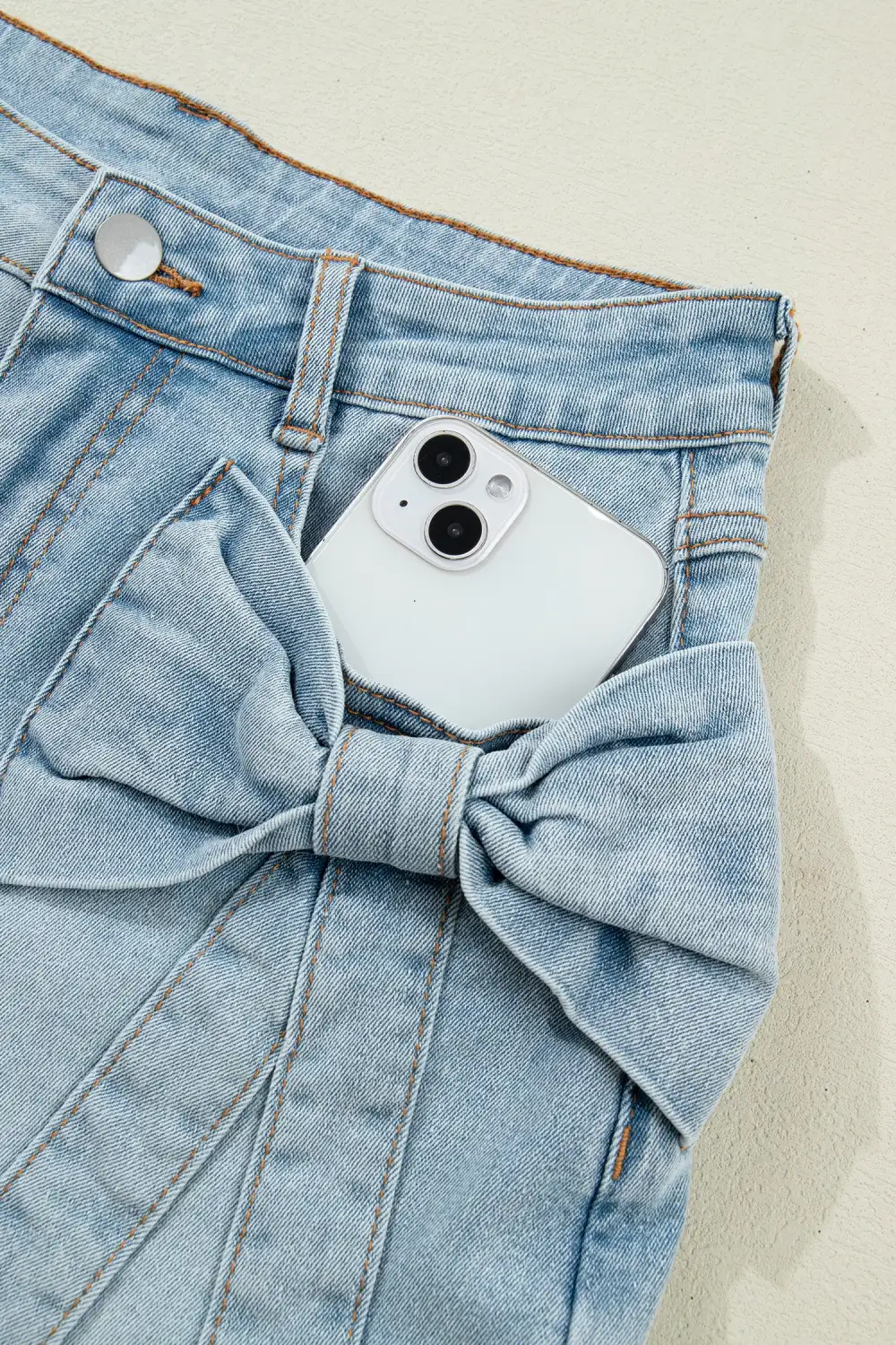 Travel High Waist Pocketed Denim Shorts