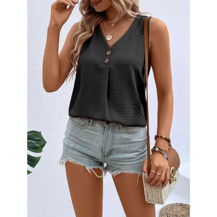 Solid Color V Neck Tank