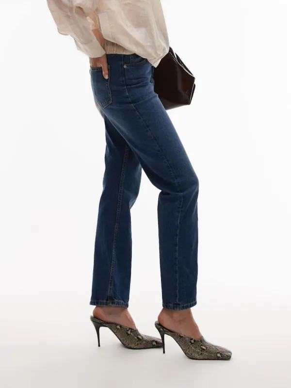 Slim-Fit Straight-Leg Denim Pants