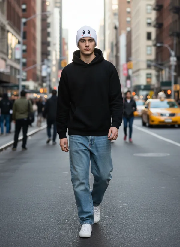 🧢 Cute Cartoon Embroidery Beanie Hat  Soft · Warm · Stylish — Perfect for Fall & Winter