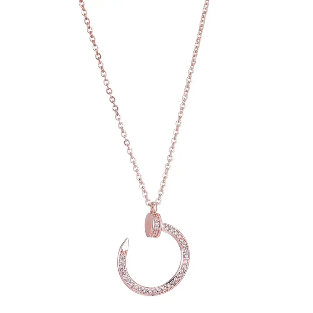 Zirconia Nail-Motif Necklace