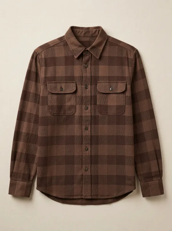 Modern Shape Plaid Long-Sleeve Men's Long-Sleeve Shirt