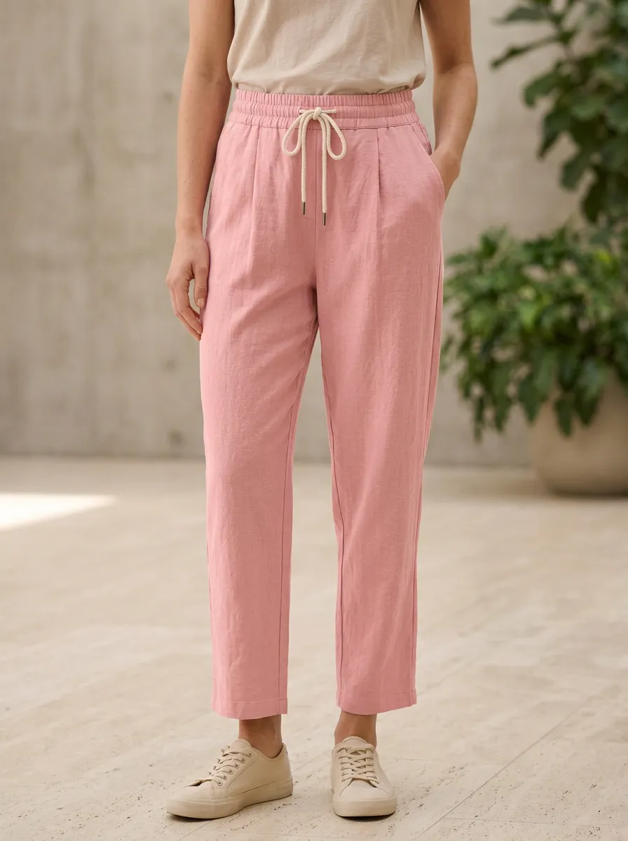 Women's Workwear Inspired Casual Adjustable Drawstring Waist Pants