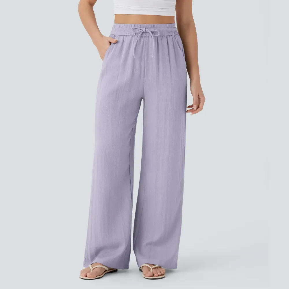 🔥Last Day: 14-Pack Only $35 🔥Women'S High-Waisted Linen Trousers