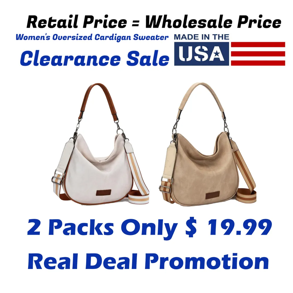 Hobo Bags Large Crossbody Bags for Women – Shoulder Purses with Striped Cotton Straps 🔥 Limited-Time Offer — 50% OFF