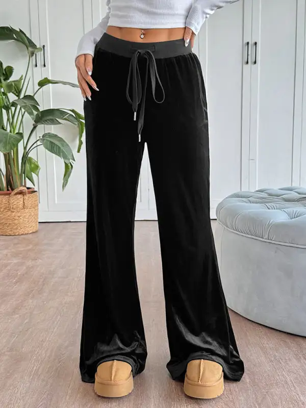 Everyday Velvet Flared Trousers Pants