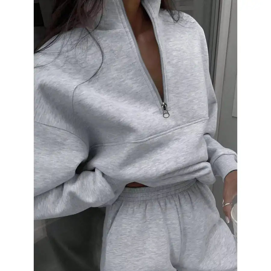 Classic Half Zip Sweatshirt and Pants Set