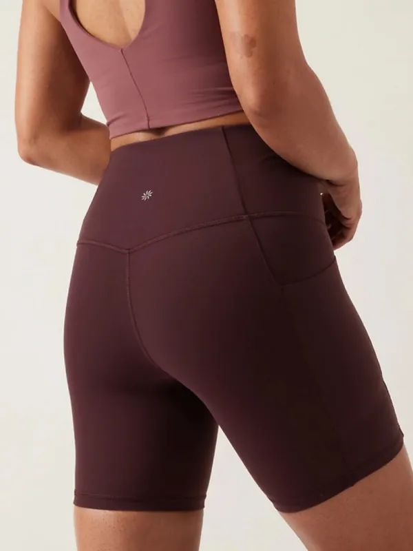Burgundy Pocketed Athletic Shorts For Functional Casual Style