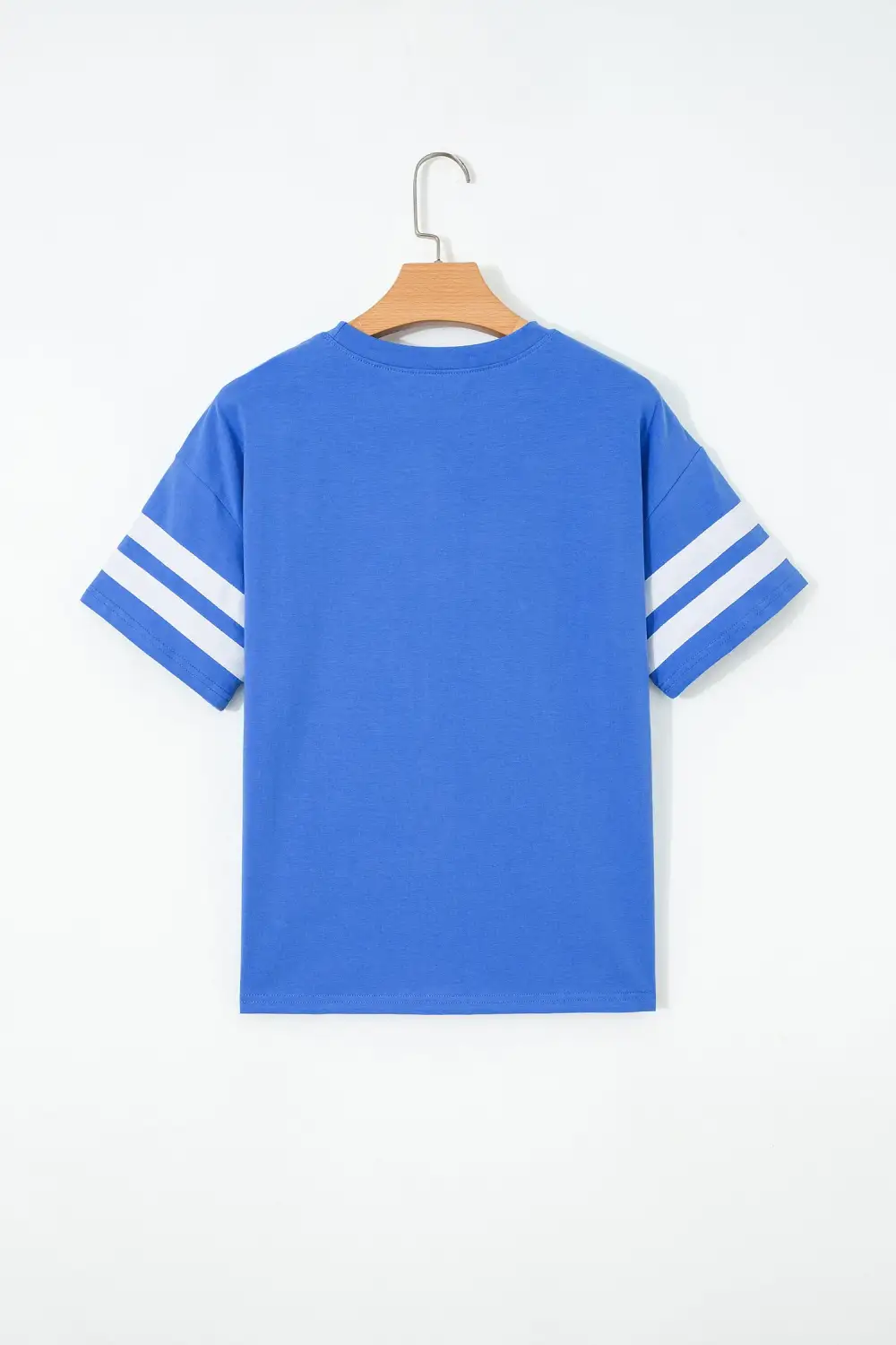 Crew-Neck Short-Sleeve Varsity Cotton T-Shirt