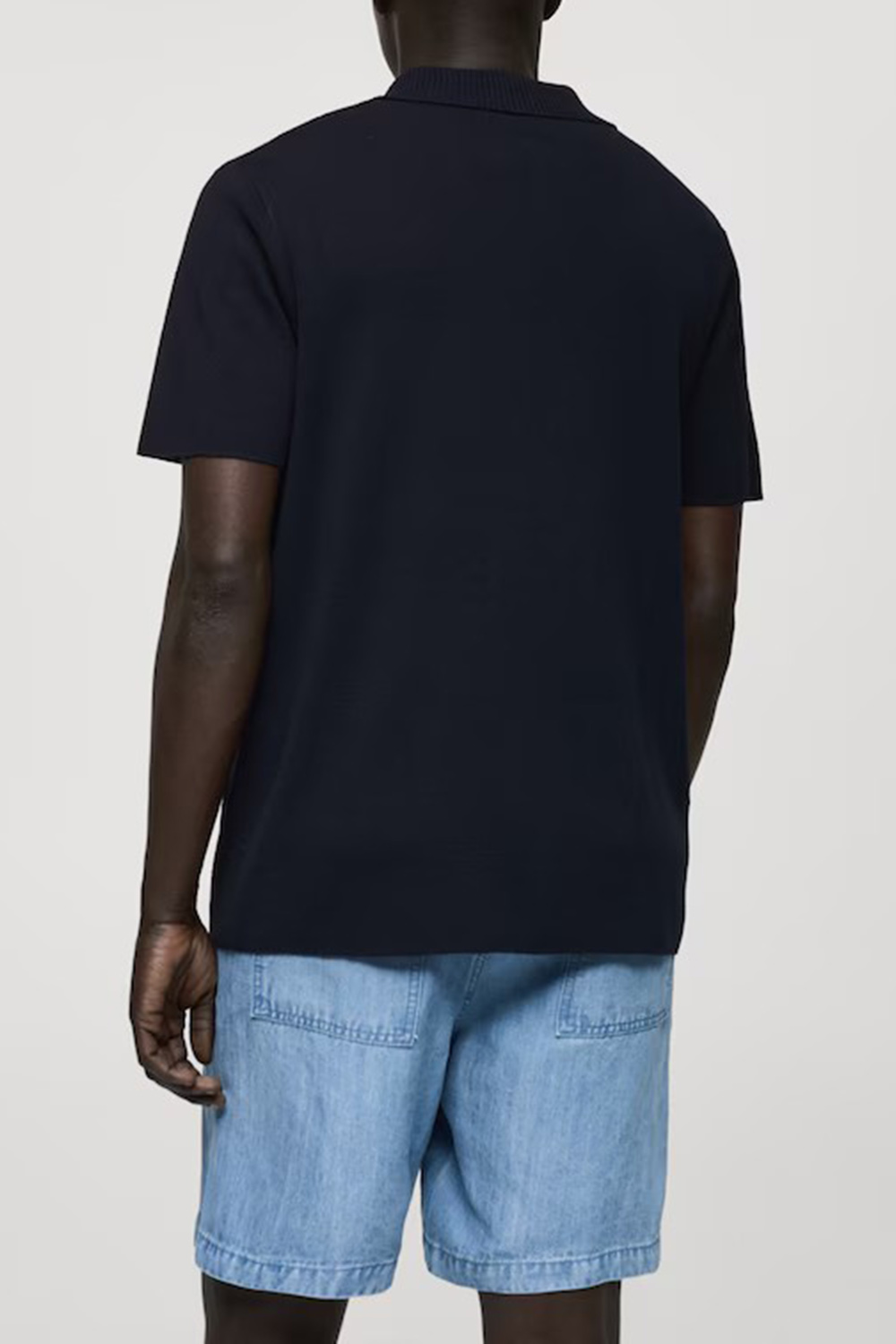 V-Neck Polo Collar Shirt