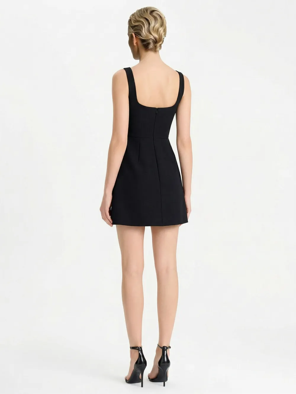 Floral Applique Sleeveless Elegant Mini Dress
