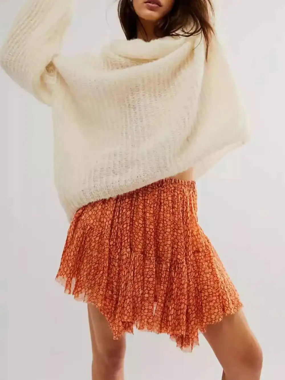 Comfy Mesh Printed Skirt