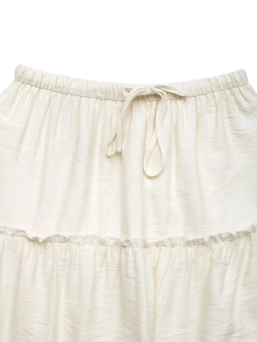 Natural Drawstring Frill Skirt