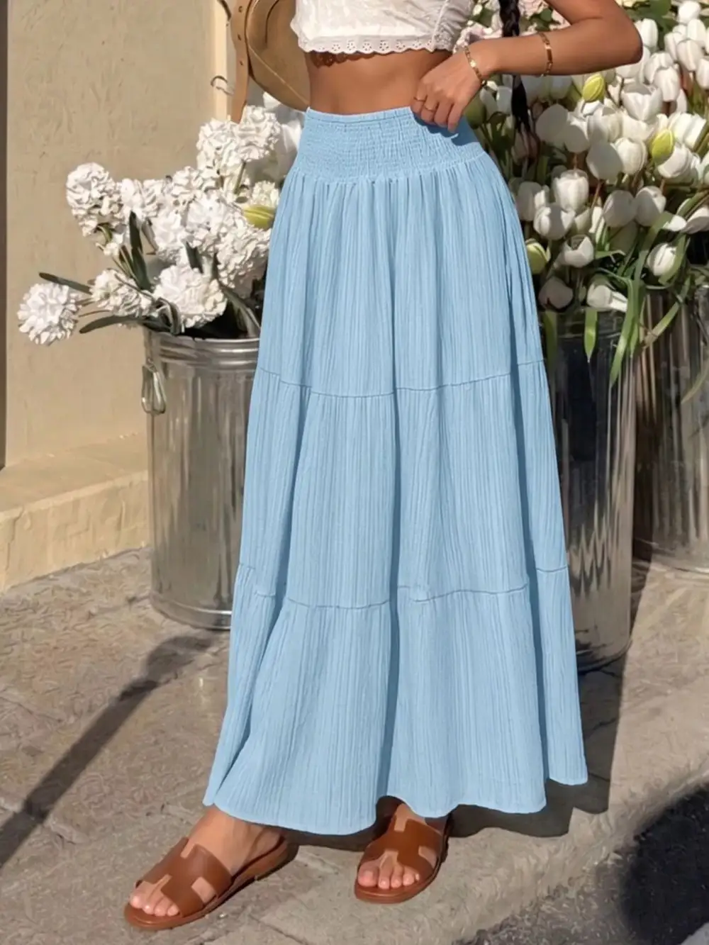 Easy Ruched Smocked Skirt