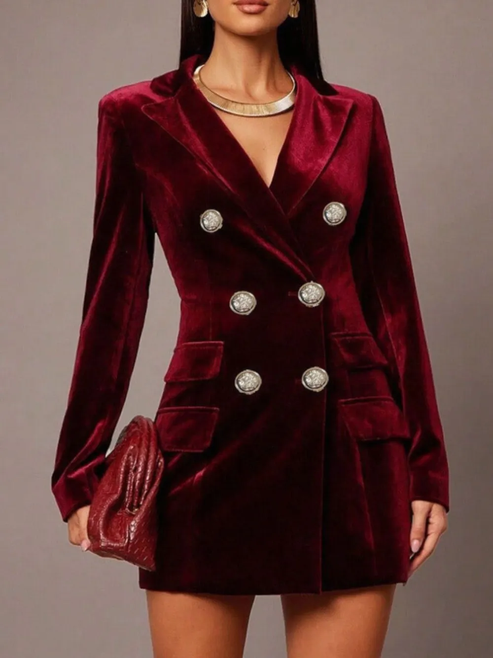 Structured Shape Velvet Dress