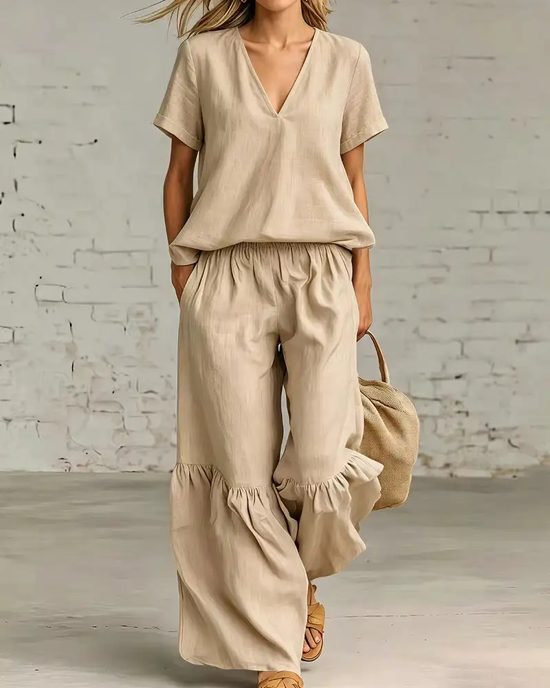 Linen-Blend Two-Piece Set