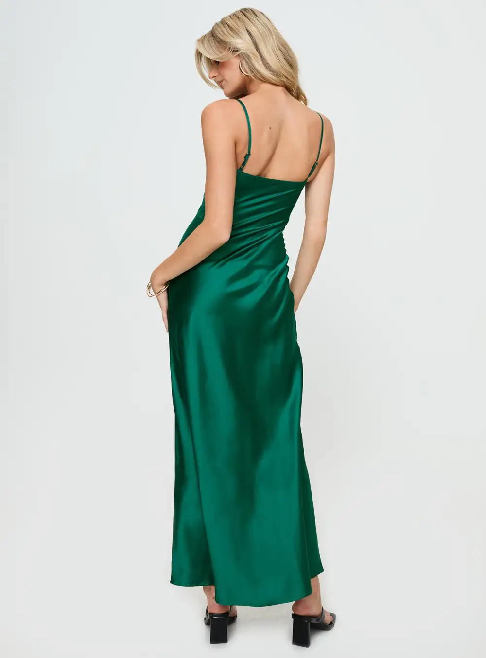 Draped Neck Flowing Maxi Dress