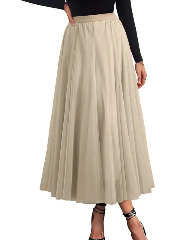 Classic High Waisted Midi Skirt