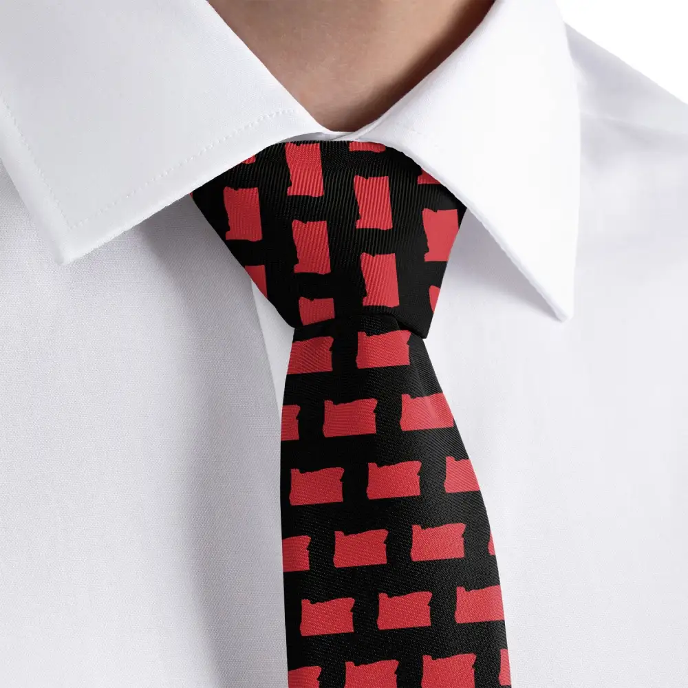 Timeless Outline Emblem Pattern Necktie