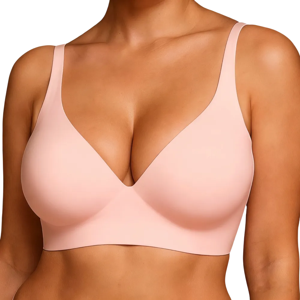 Seamless shaping Vneck bra, no underwire, Adjustable, buttery soft, supportive, breathable, Everyday bra