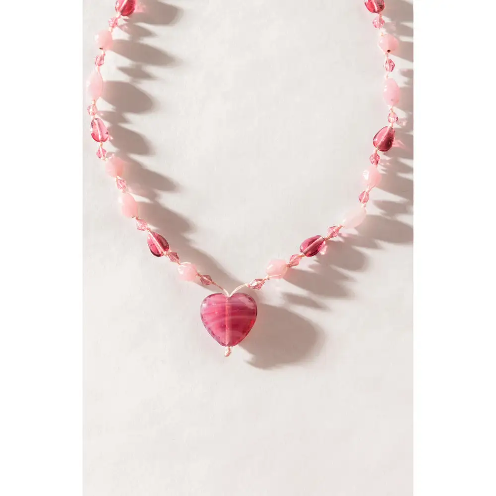 Textured Heart Pendant Necklace